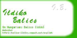 ildiko balics business card