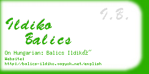 ildiko balics business card